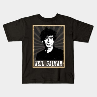 80s Style Neil Gaiman Kids T-Shirt